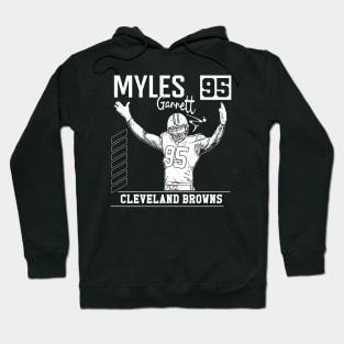 Myles garrett || Cleveland browns || White retro Hoodie